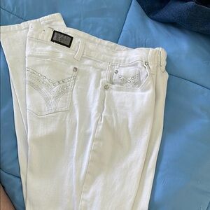 Earl Jeans in white and embellished